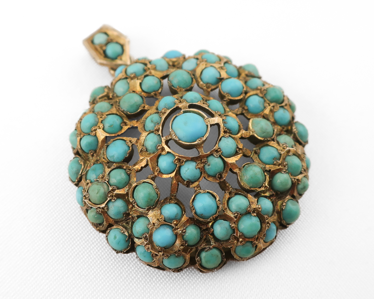 Victorian Turquoise Cluster Pendant
