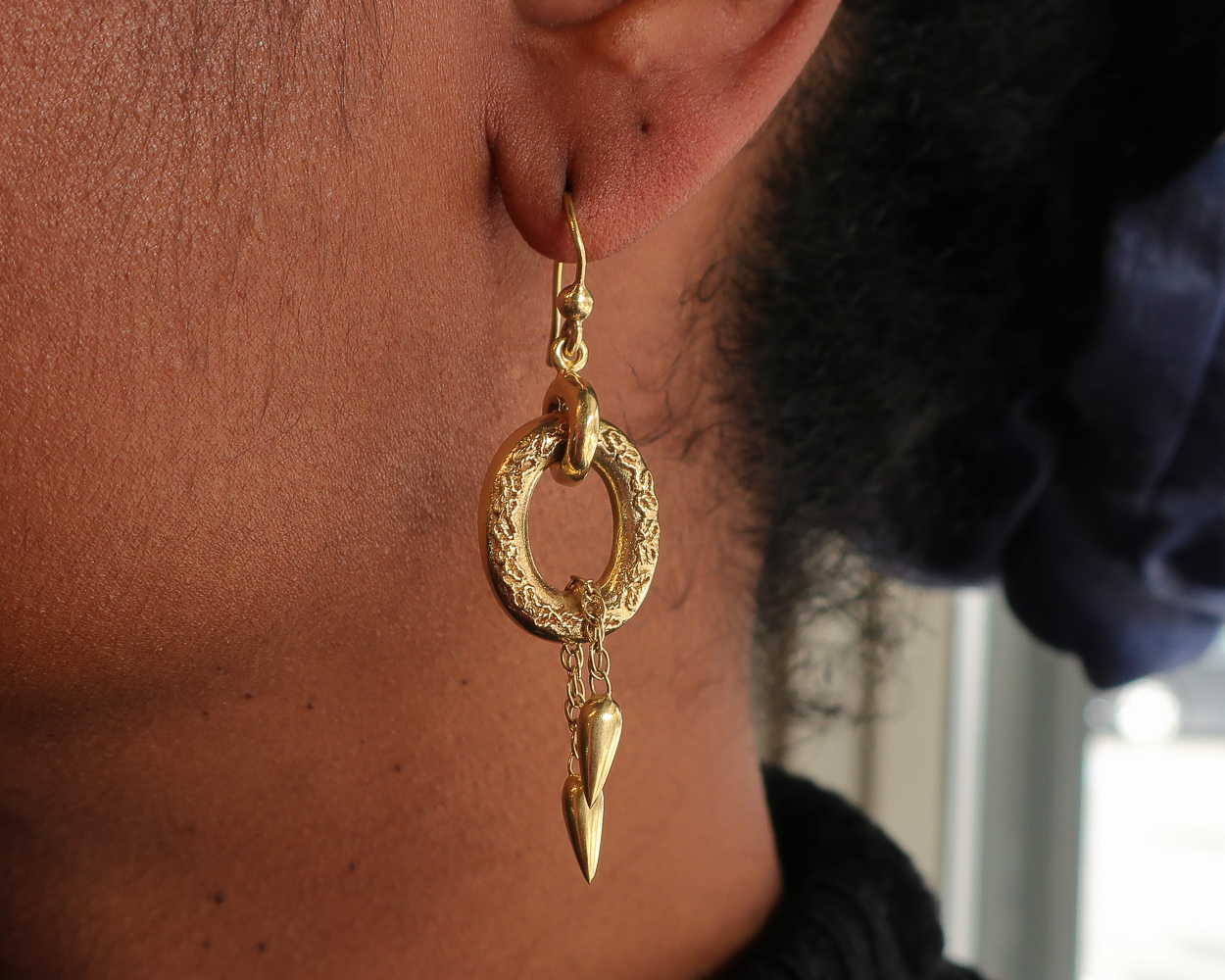 Midcentury Victorian-Revival Dangle Earrings