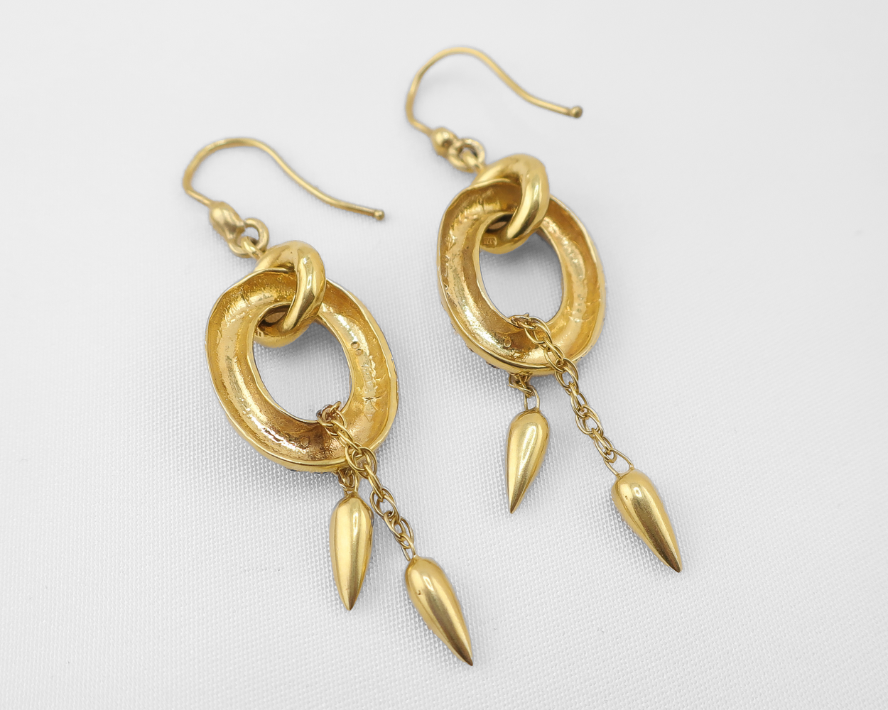 Midcentury Victorian-Revival Dangle Earrings