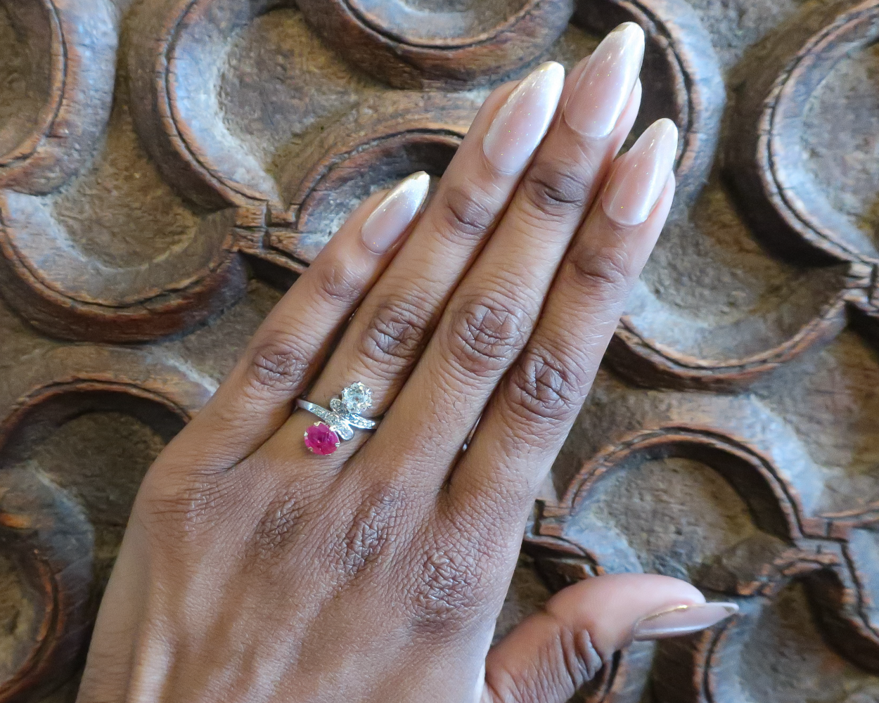 Edwardian French Ruby & Diamond Ring
