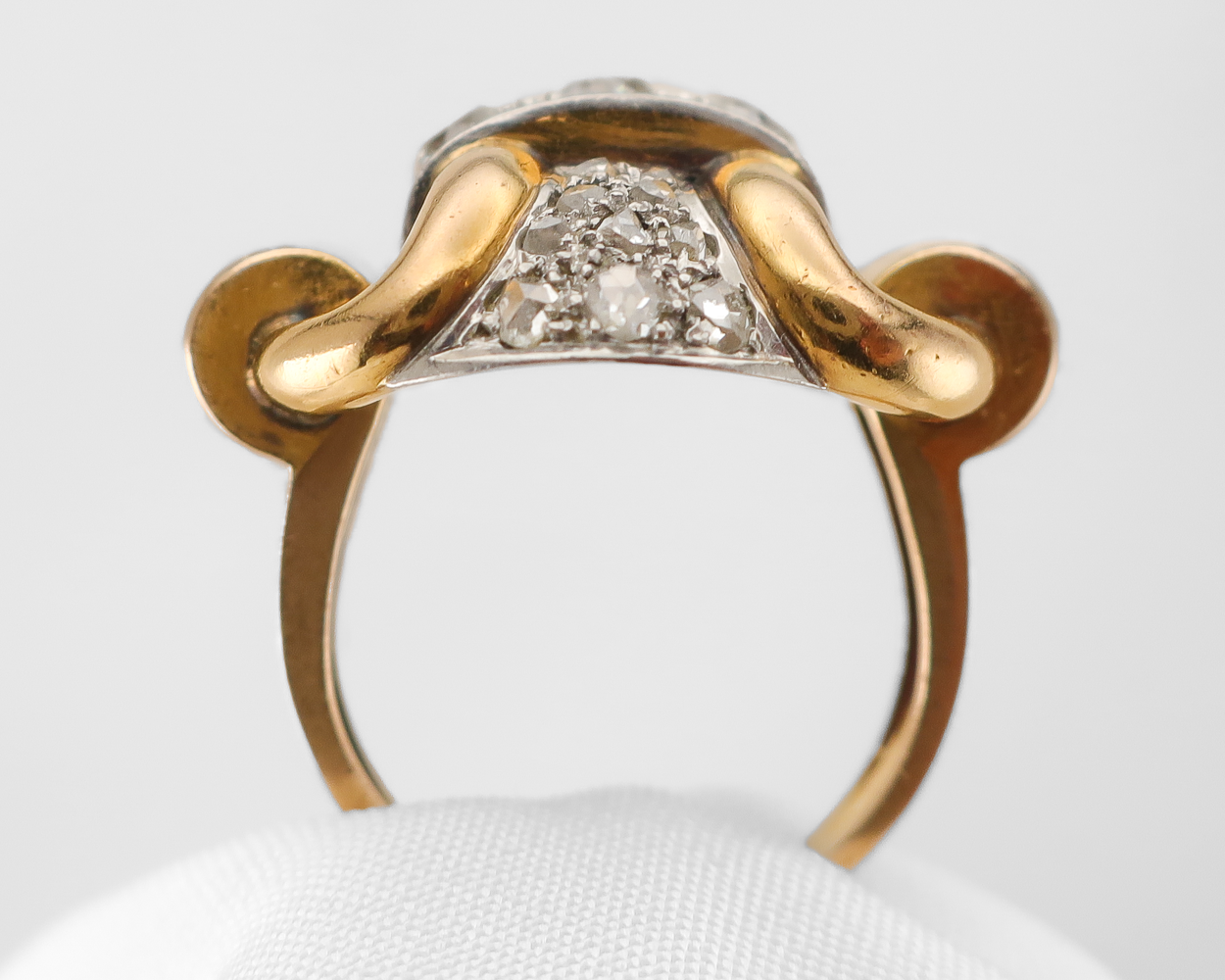 Retro-Era French Platinum Diamond Ring