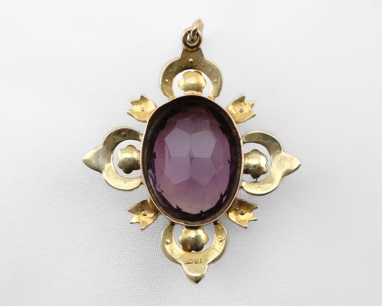 Edwardian Amethyst & Pearl Pendant