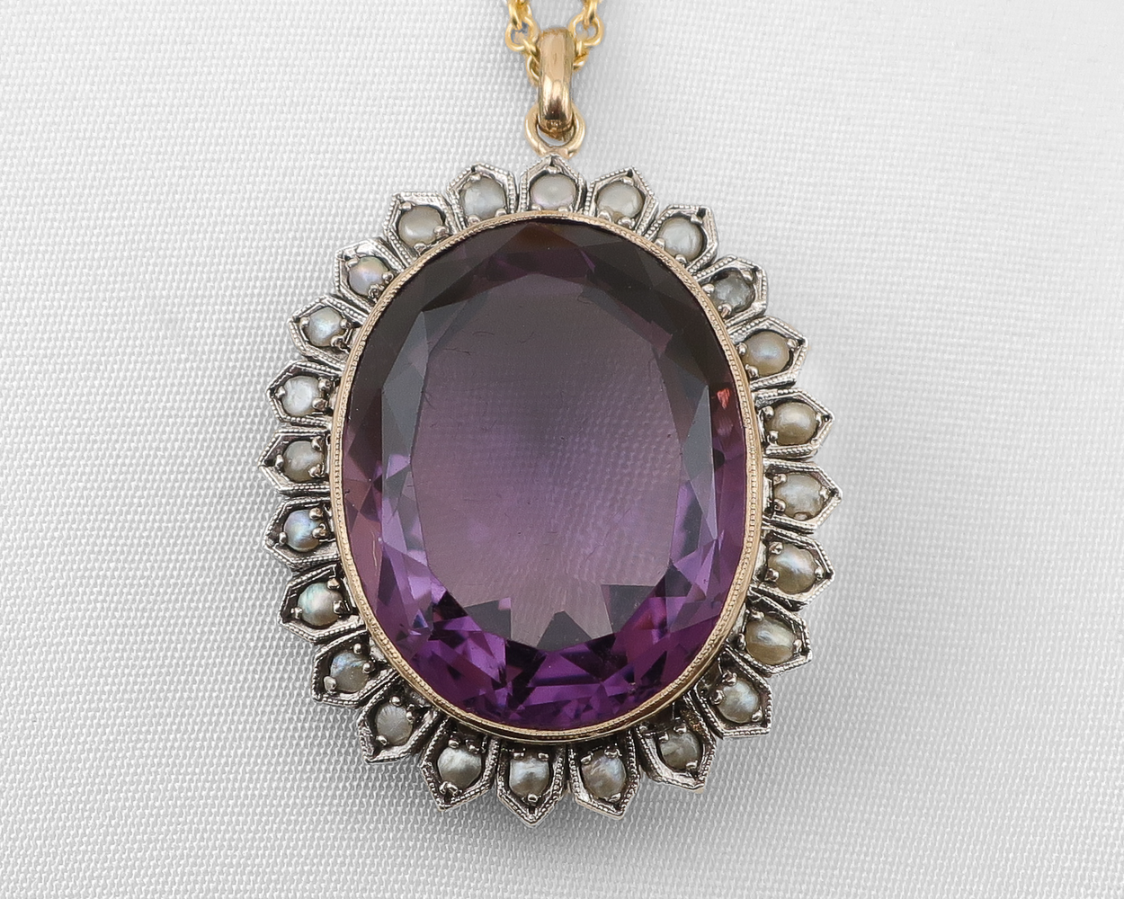 Victorian Amethyst & Pearl Pendant