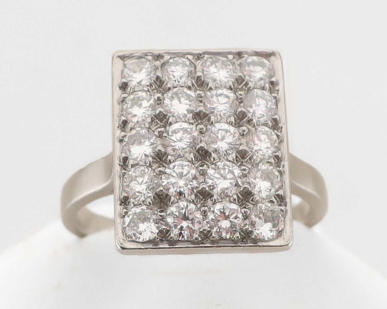 Midcentury Geometric Diamond Cluster Ring