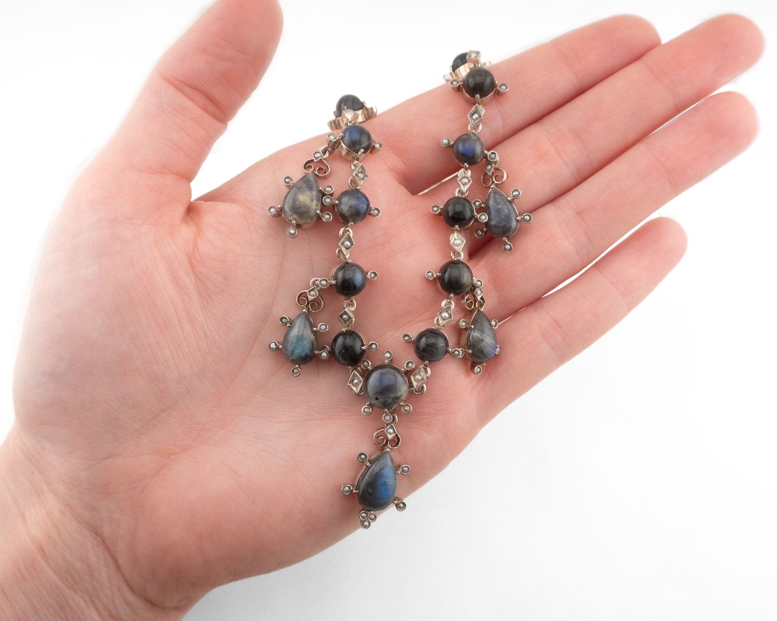 Victorian Pearl & Labradorite Necklace