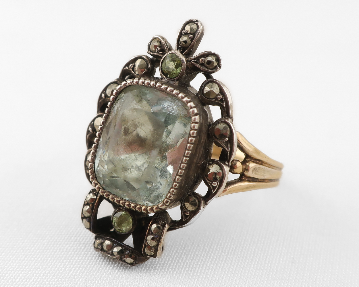 Victorian Quartz, Garnet & Marcasite Ring