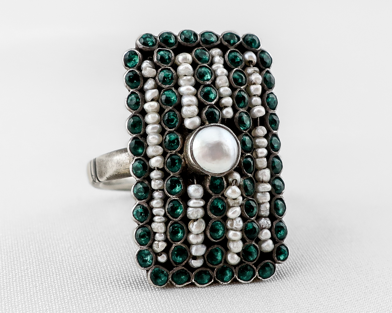 Victorian Pearl & Paste Cocktail Ring