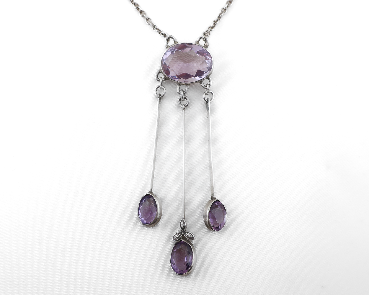 Edwardian Amethyst Lavalier Necklace