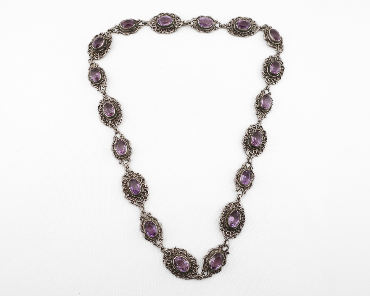 Victorian Silver Amethyst Necklace
