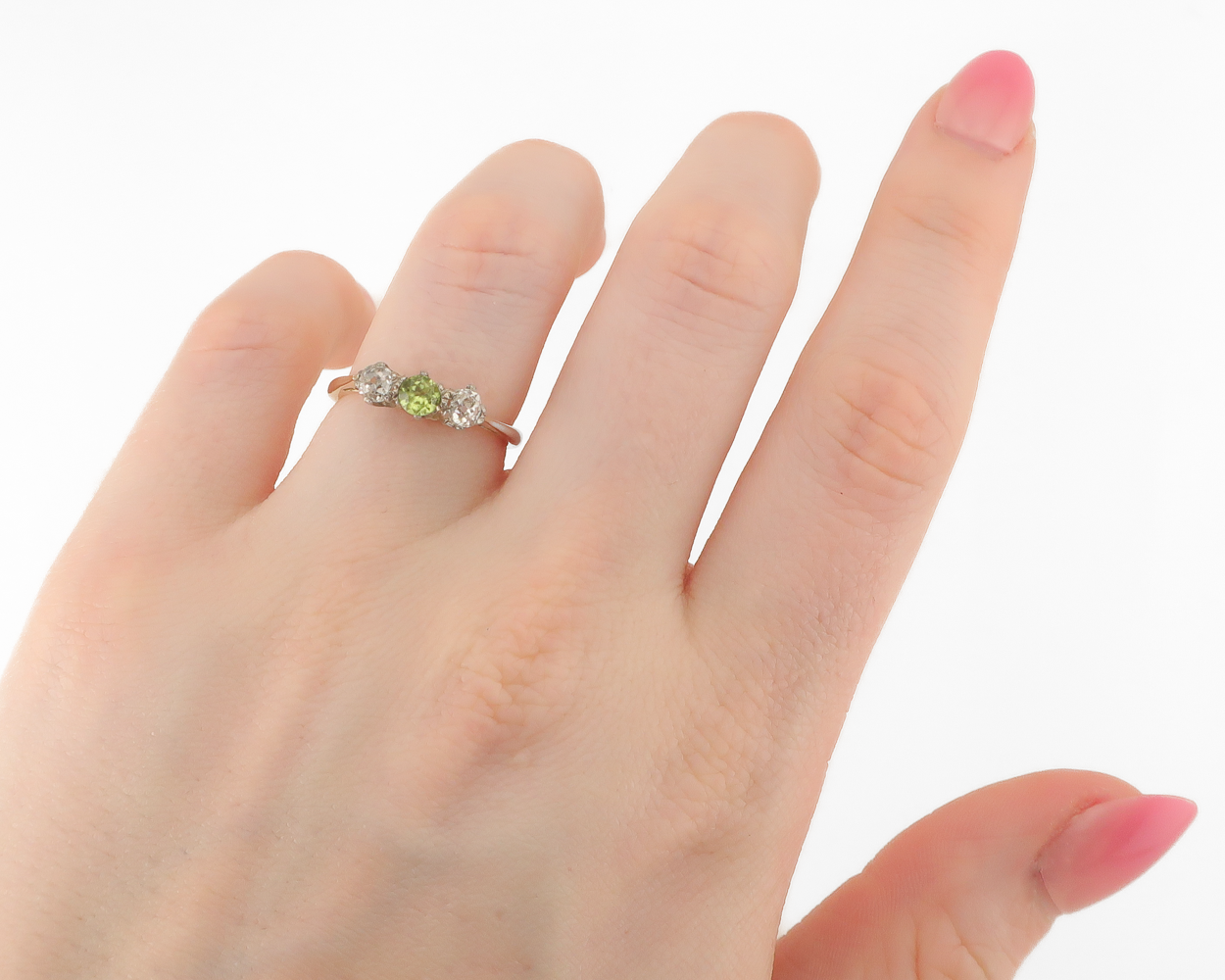 Edwardian Peridot & Diamond Ring