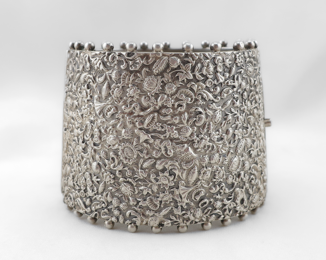 Victorian Silver Repousse Bangle