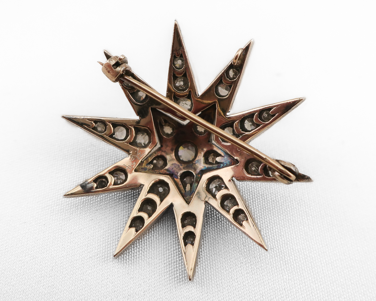 c1870 Victorian Diamond Star Brooch/Pendant