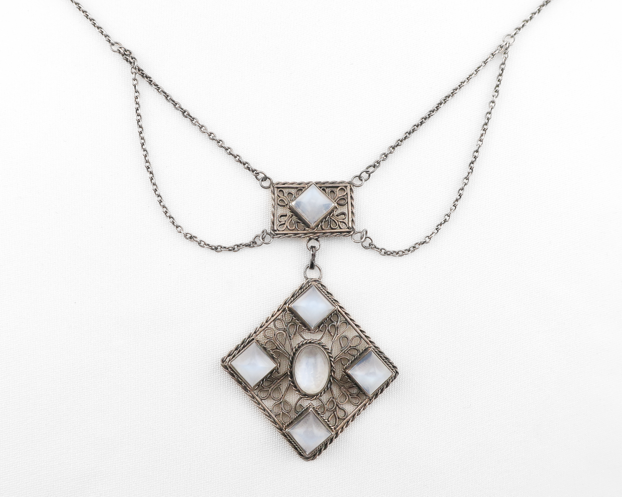 Victorian Moonstone Lavalier Necklace