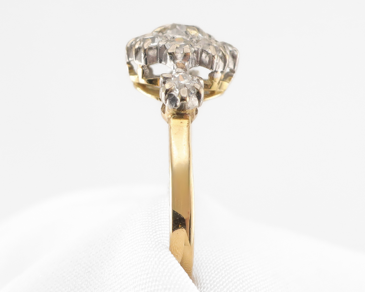 Vintage Two-Tone Diamond Cluster Ring