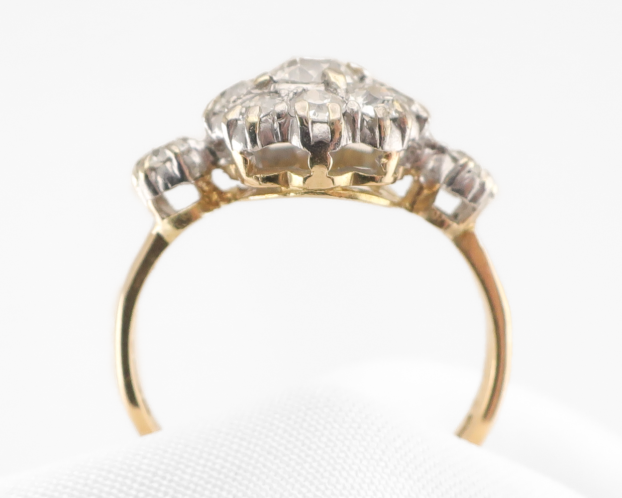 Vintage Two-Tone Diamond Cluster Ring