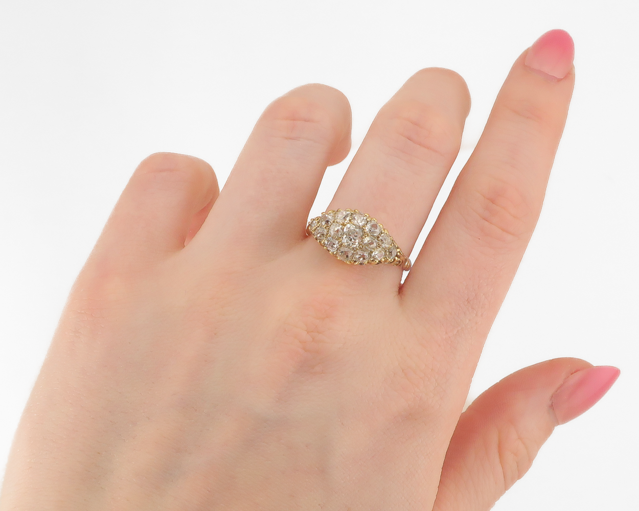 Victorian 18KT Diamond Cluster Ring