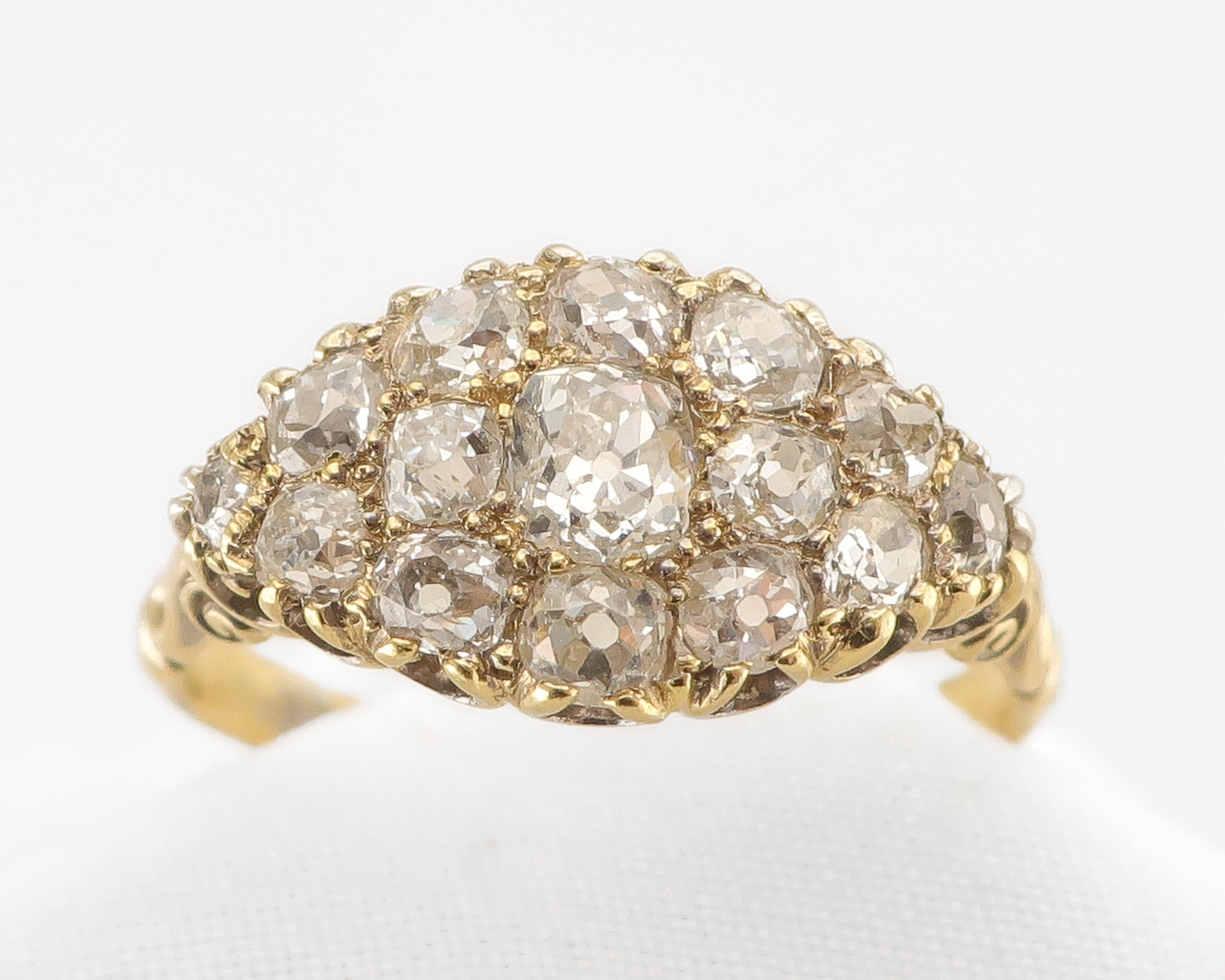 Victorian 18KT Diamond Cluster Ring