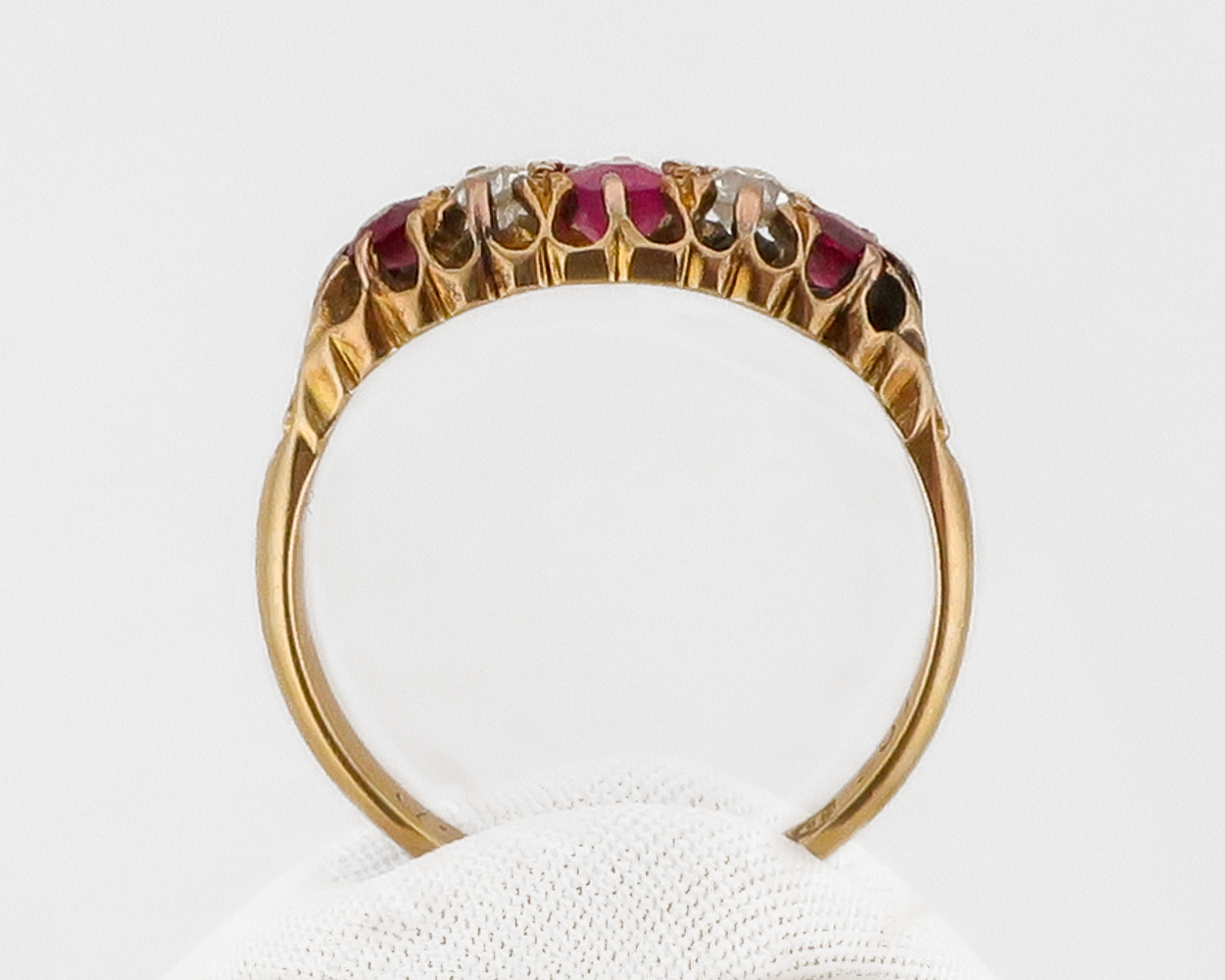 Edwardian Diamond & Ruby English Ring