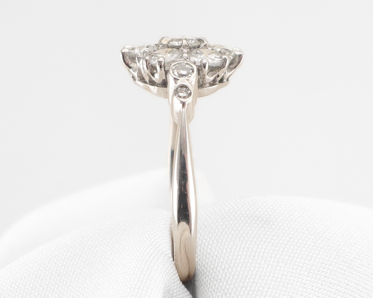 Art Deco Platinum Diamond Cluster Ring