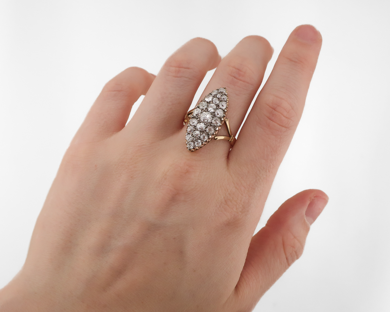 Victorian Diamond Navette Ring