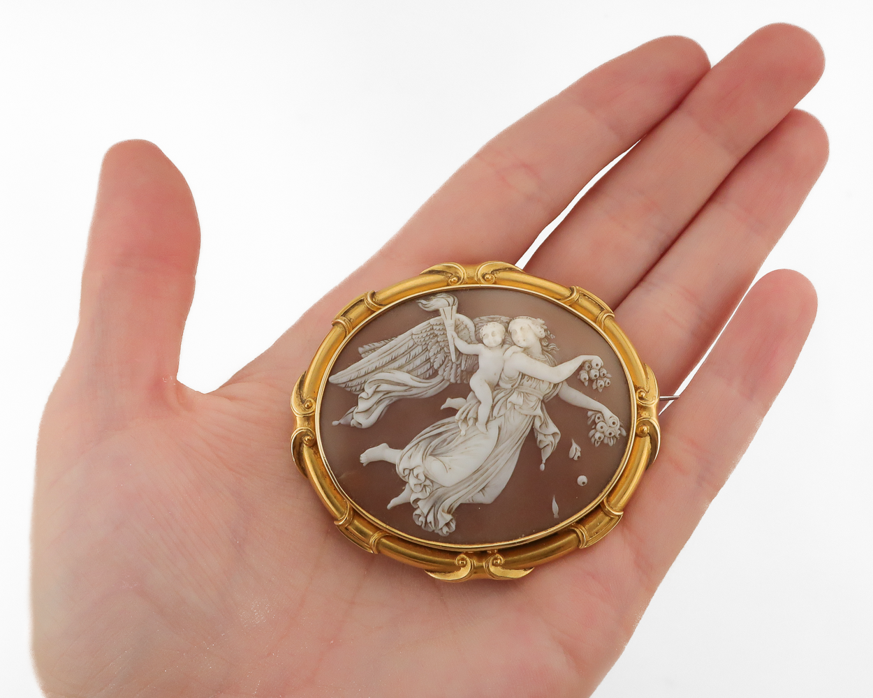 Victorian Cameo Brooch Depicting "Day"