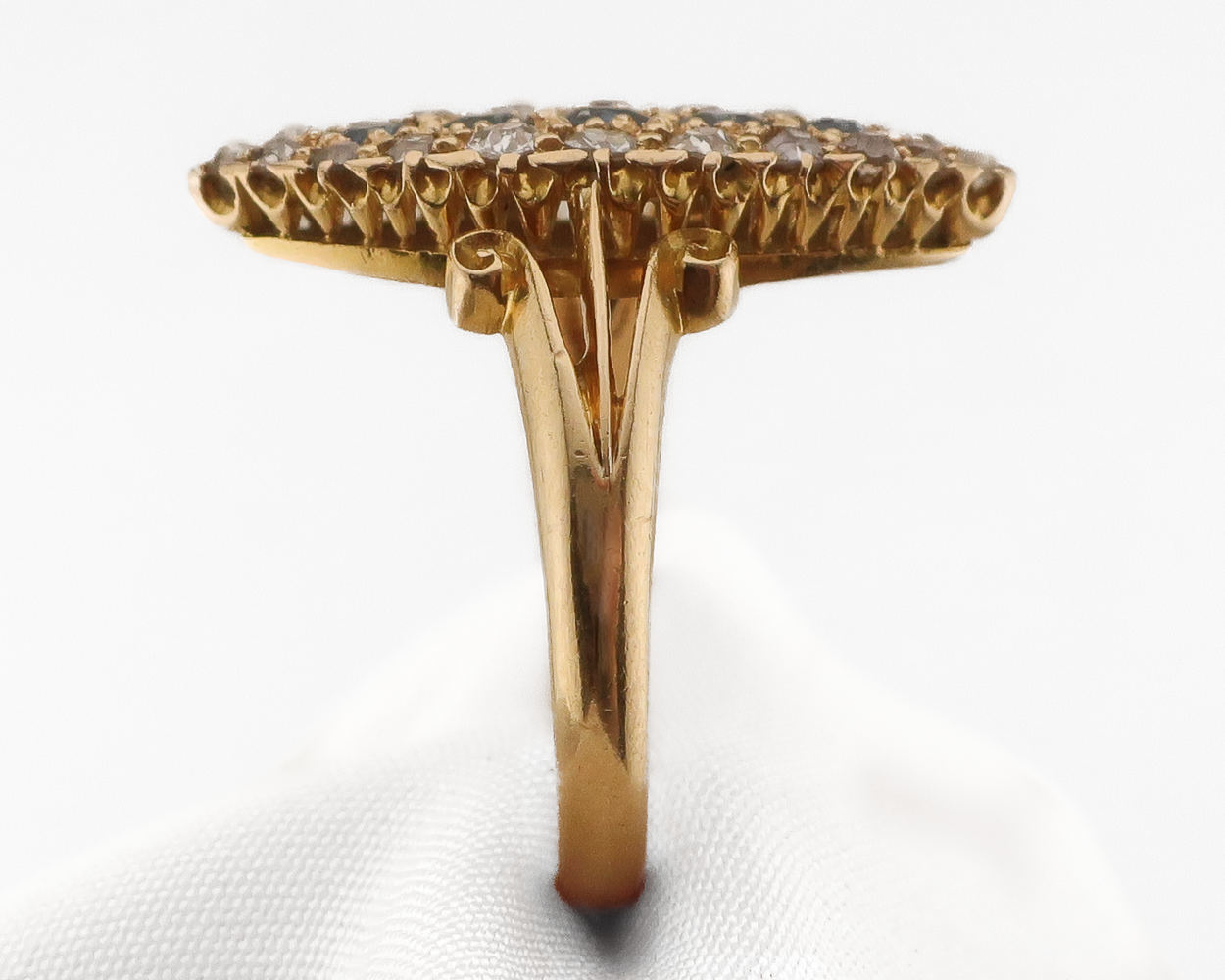 Victorian Sapphire & Diamond Navette Ring