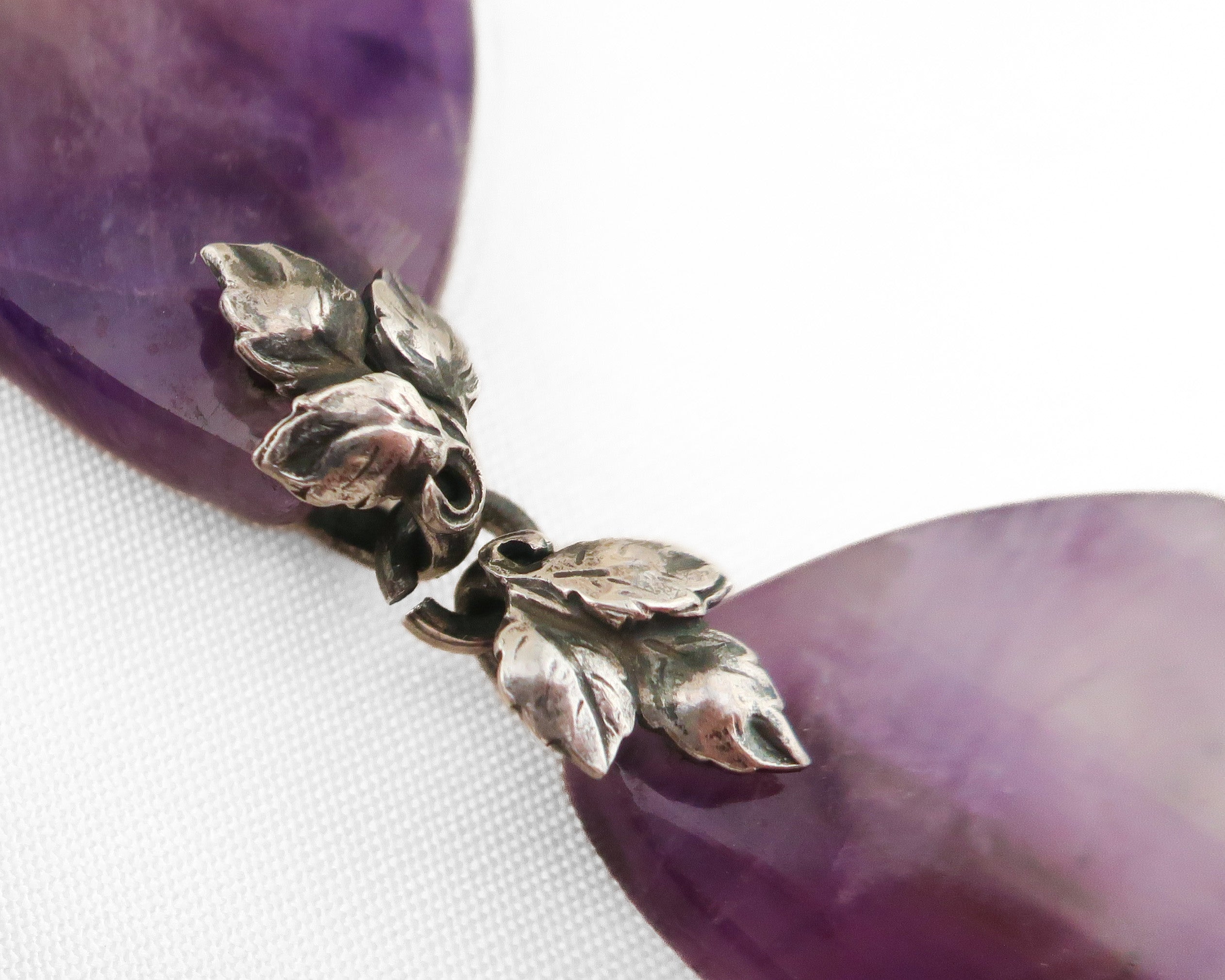 Circa 1910 Arts & Crafts Amethyst and Silver Necklace