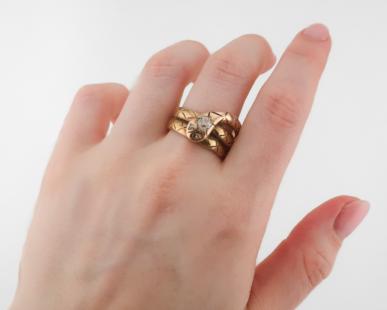 Victorian Diamond Snake Ring