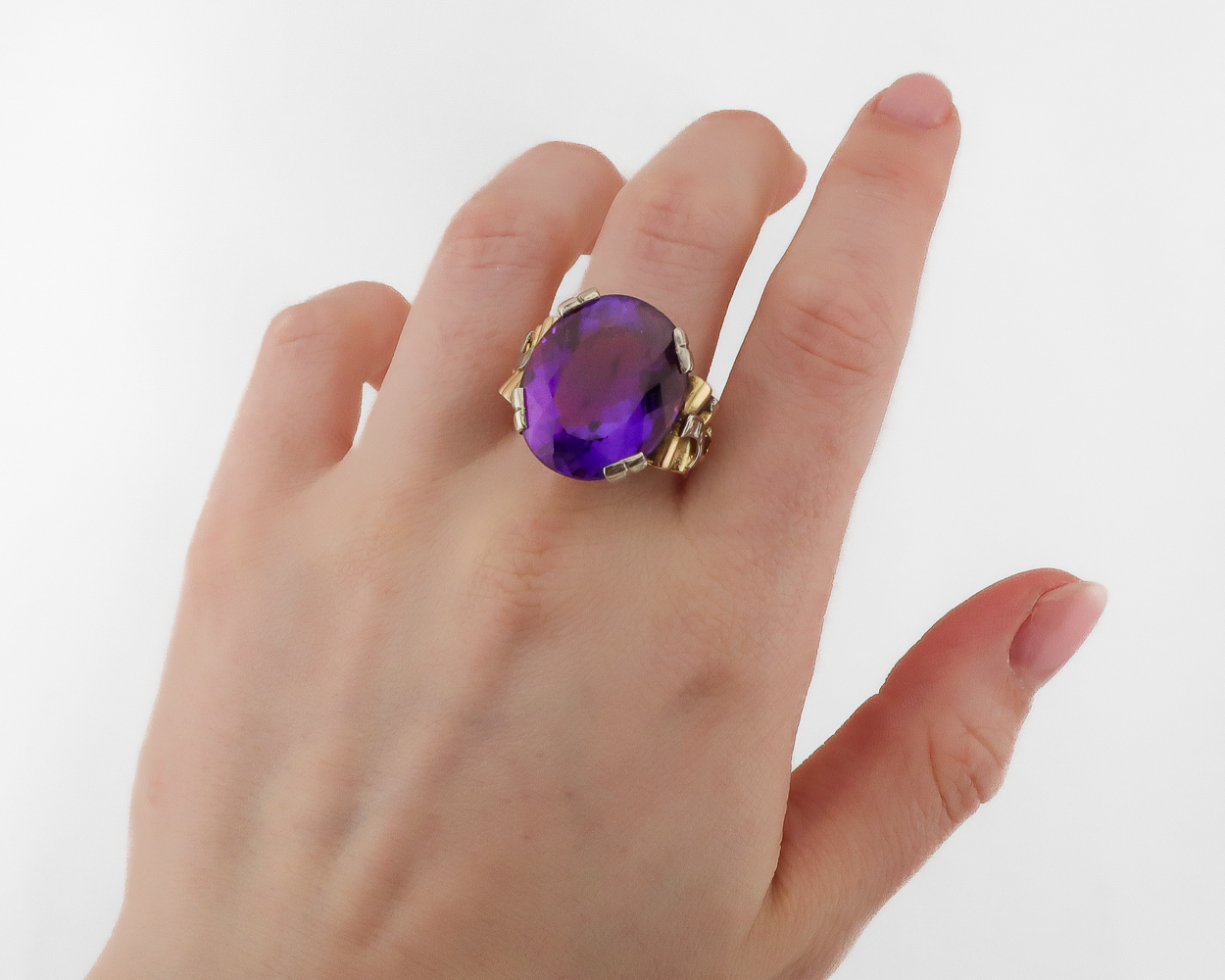 Retro Amethyst Cocktail Ring