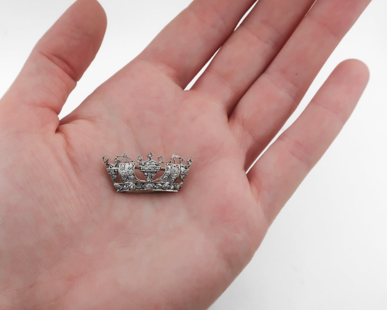 Victorian Diamond Coronet Brooch