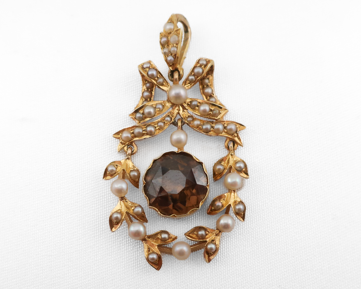 Victorian Quartz & Pearl Pendant