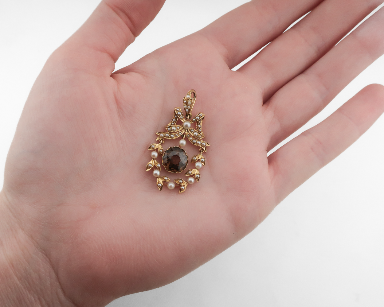Victorian Quartz & Pearl Pendant
