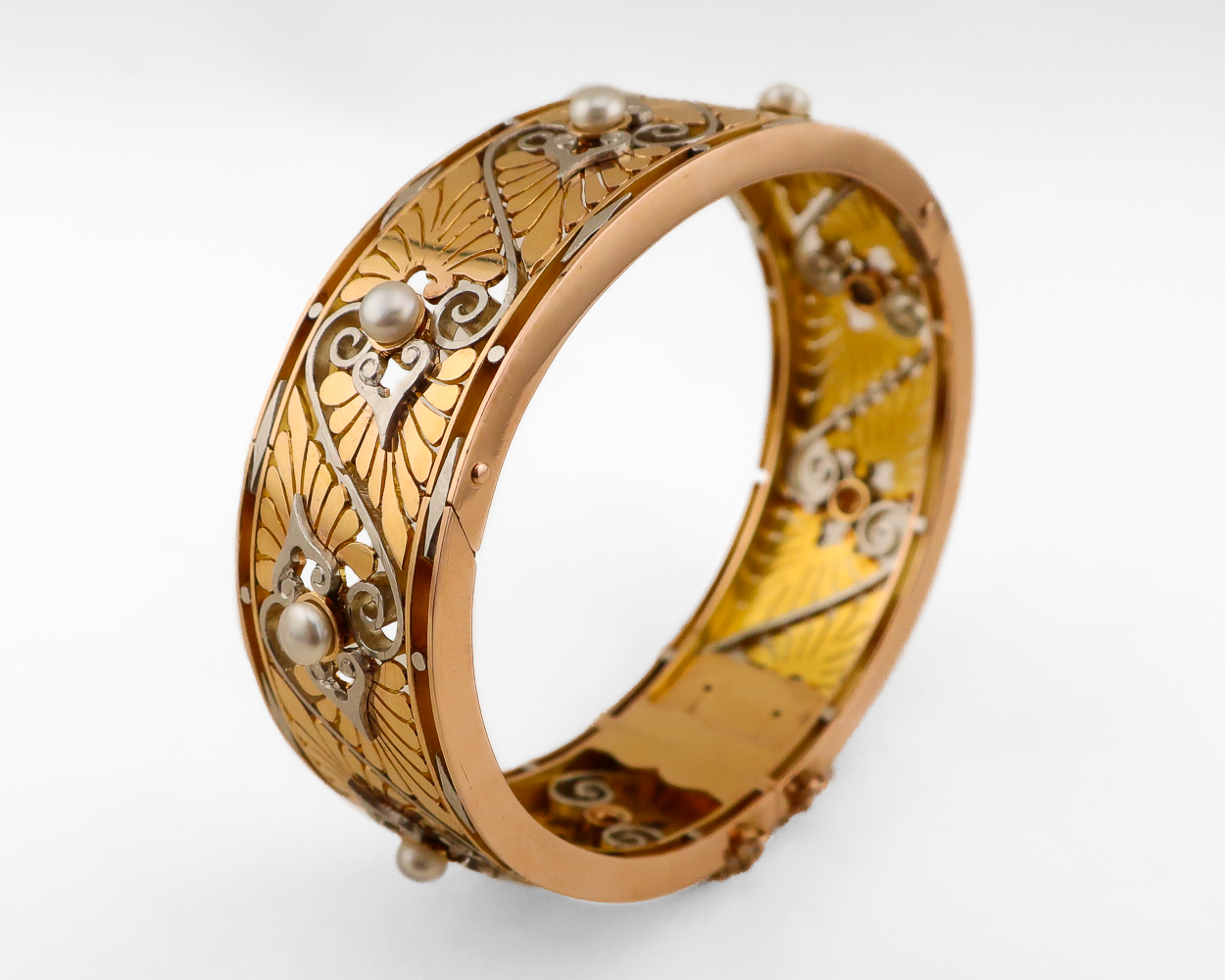 Midcentury French Pearl Bangle