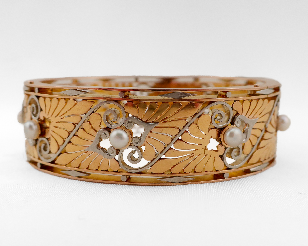 Midcentury French Pearl Bangle