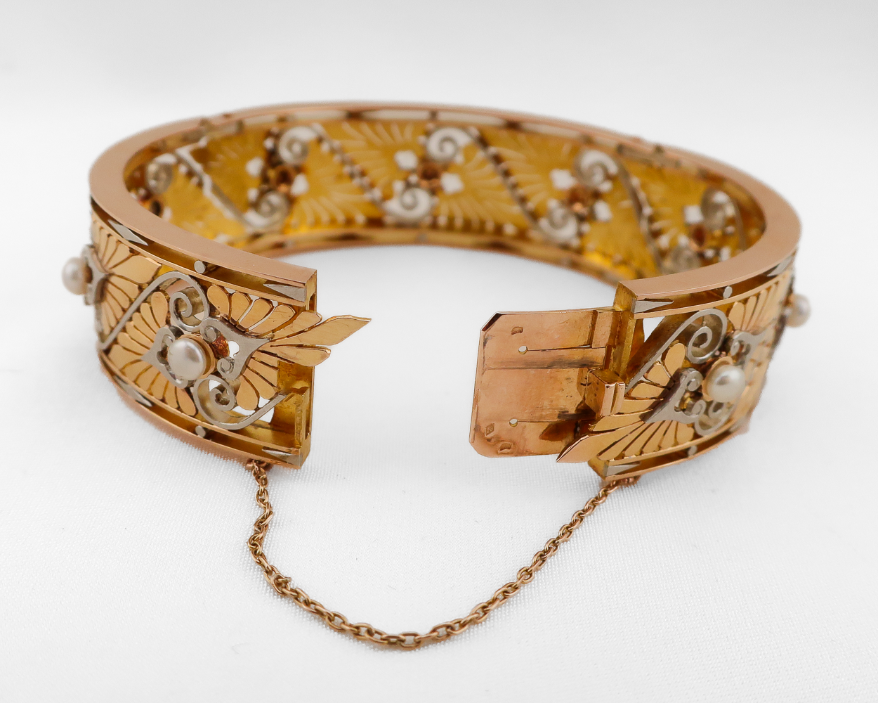 Midcentury French Pearl Bangle