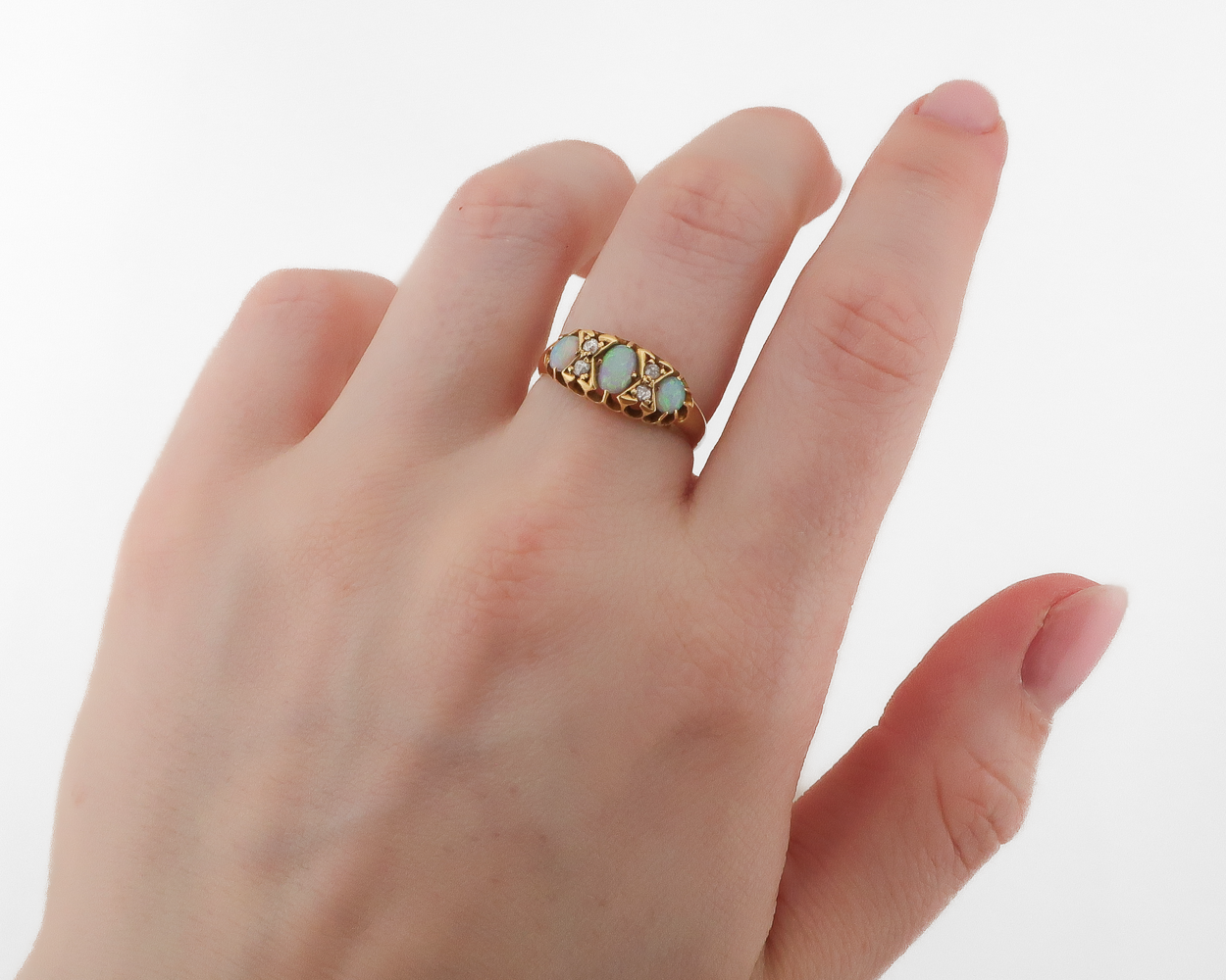 Late Victorian Opal & Diamond Ring