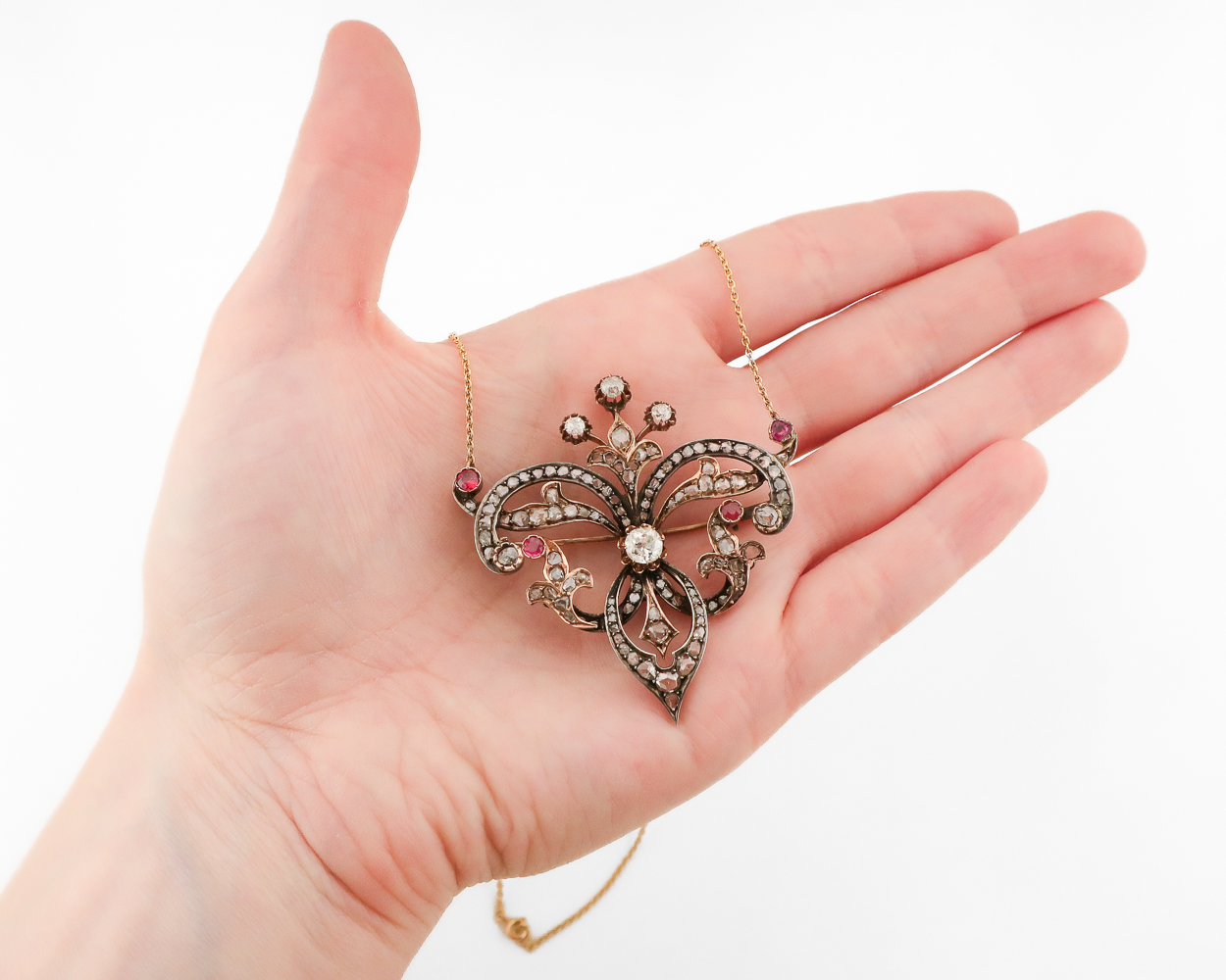 Late-Victorian Ruby & Diamond Pendant