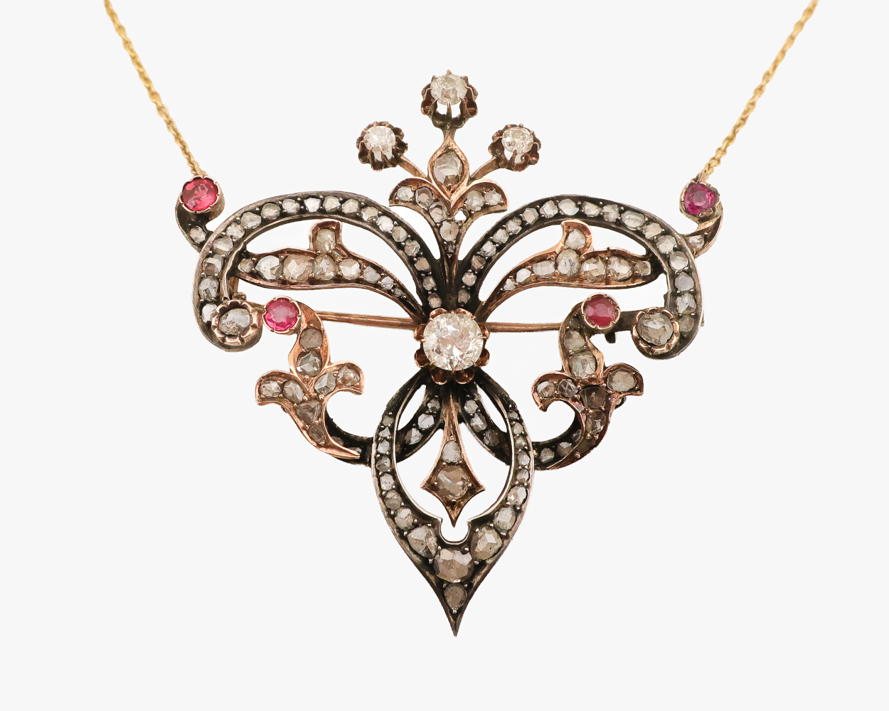 Late-Victorian Ruby & Diamond Pendant