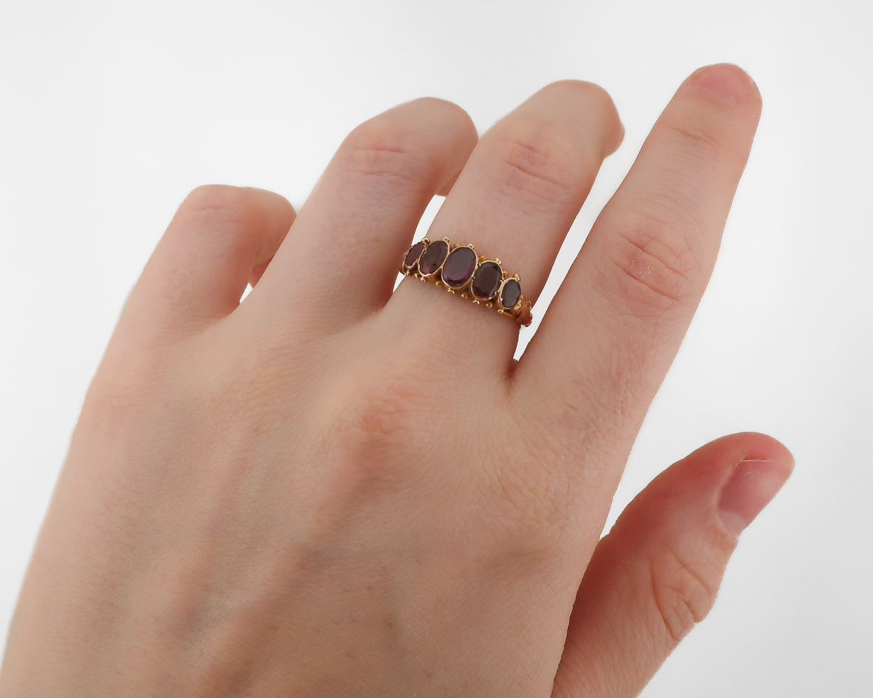 Georgian 5-Garnet Ring