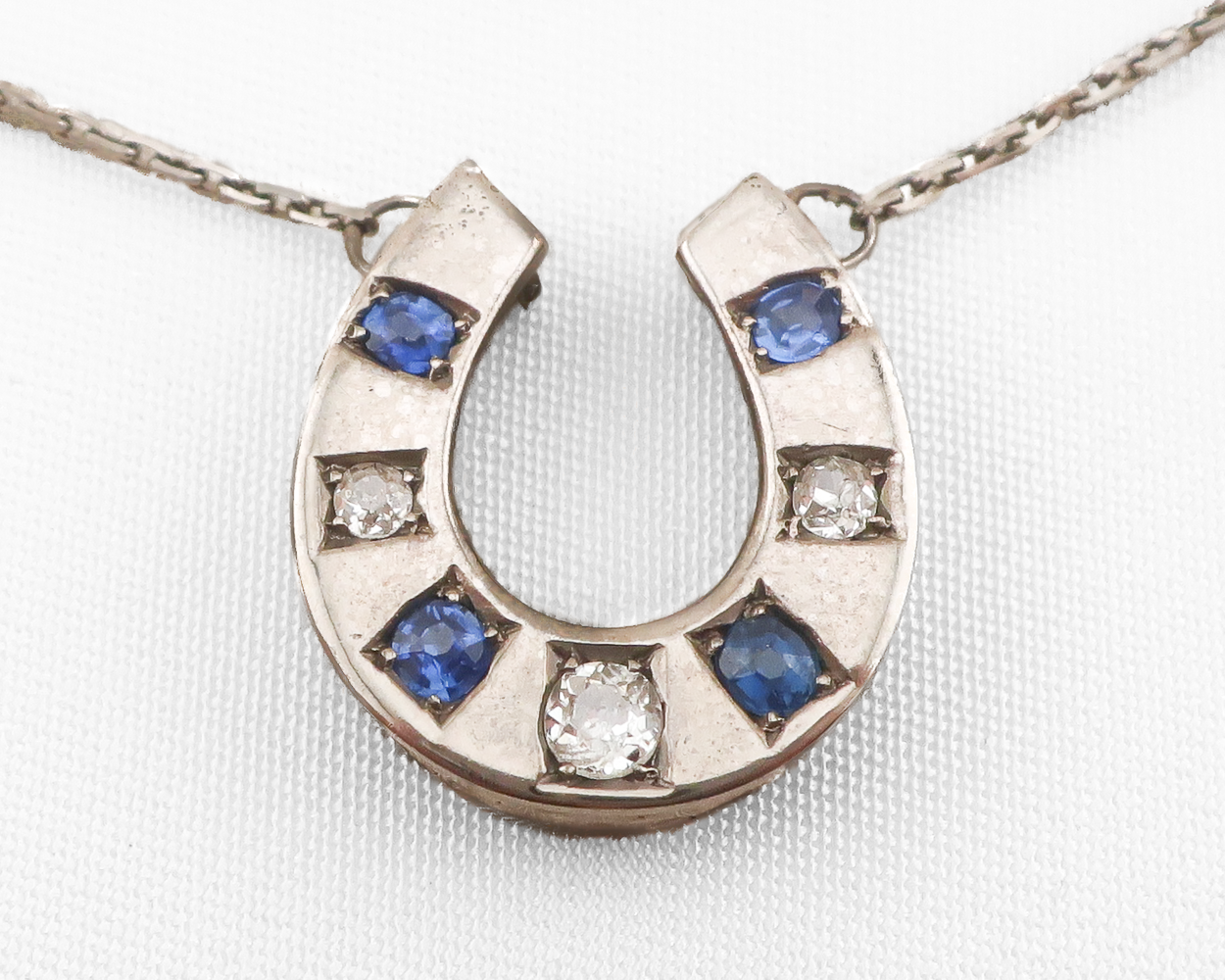 Art Deco Sapphire & Diamond Horseshoe Necklace