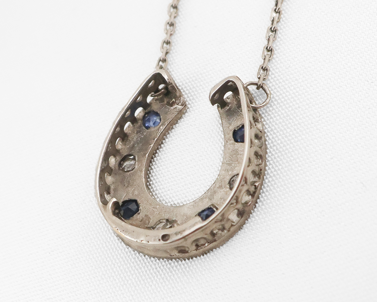 Art Deco Sapphire & Diamond Horseshoe Necklace