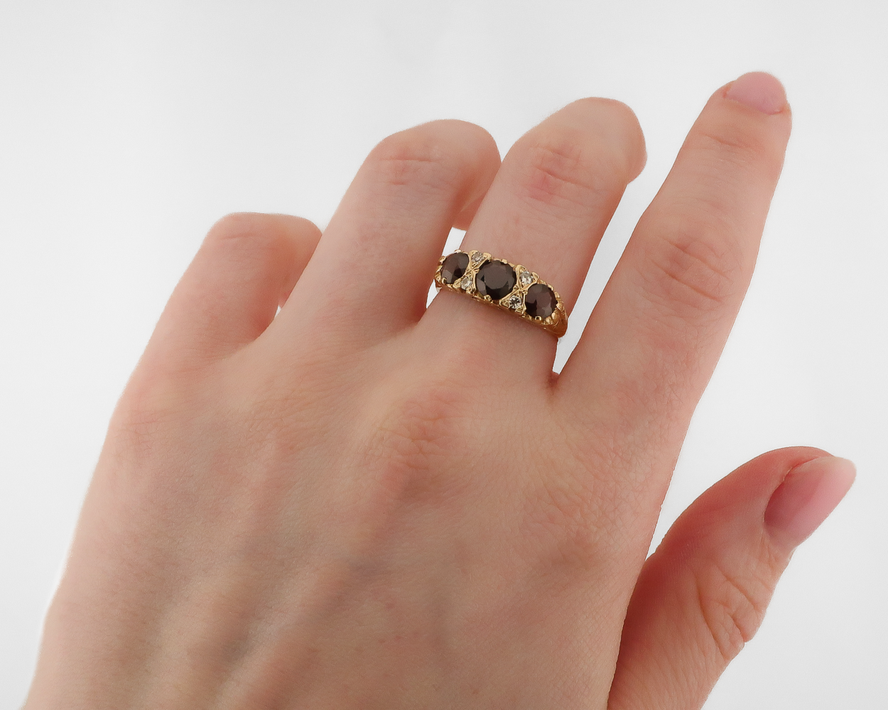Vintage Garnet & Chrysoberyl Diamond Ring