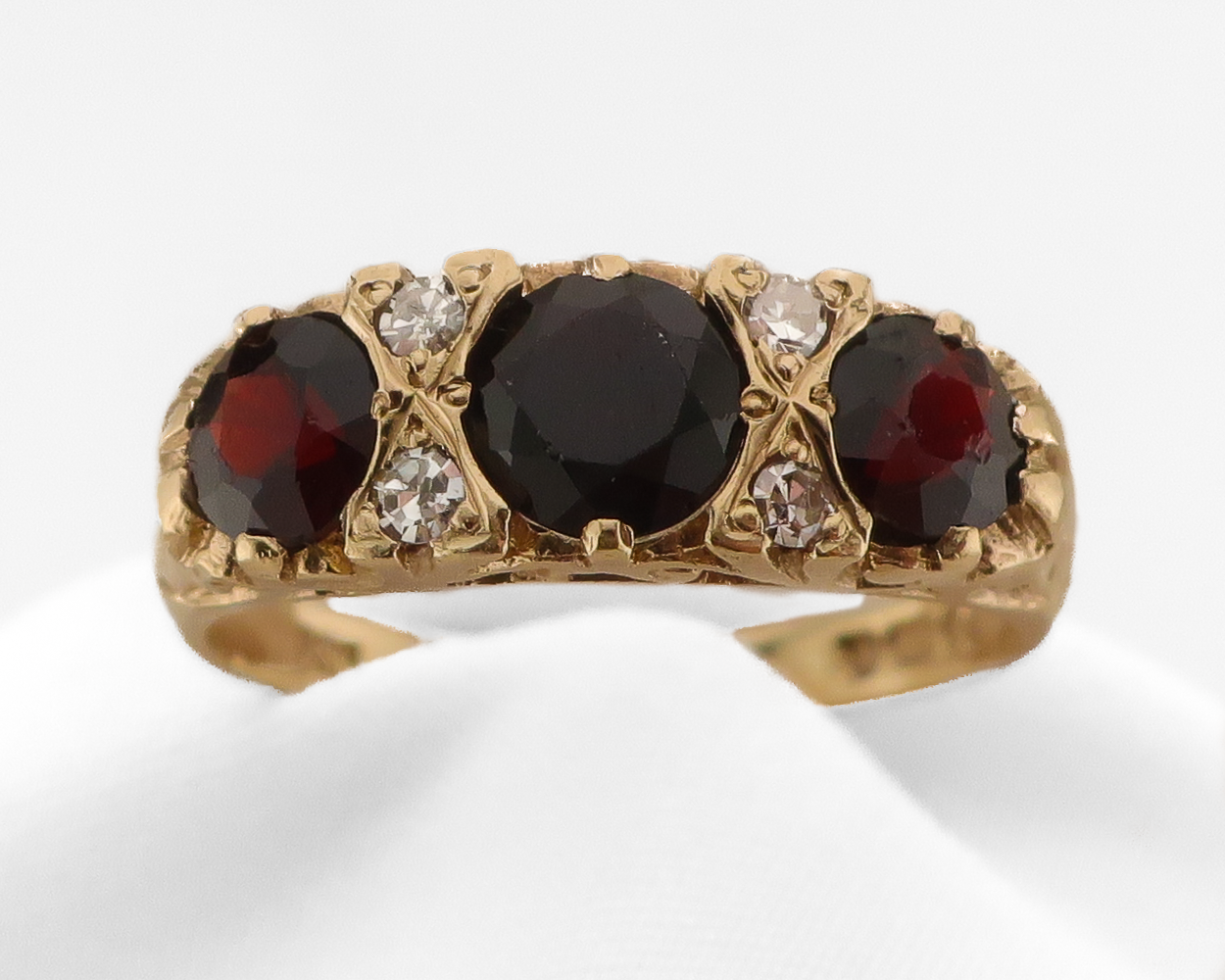 Vintage Garnet & Chrysoberyl Diamond Ring