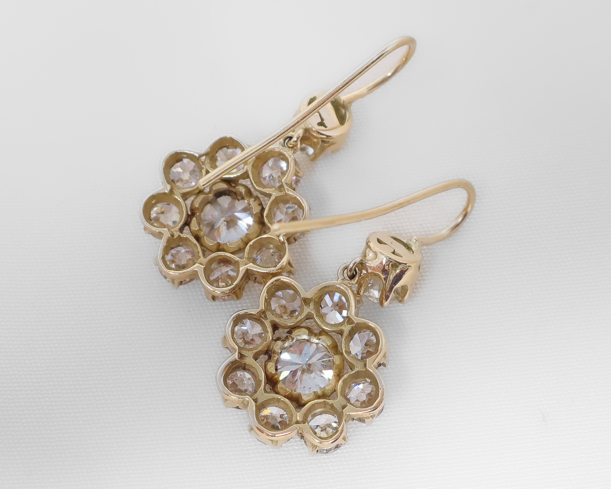 Victorian Diamond Halo Earrings