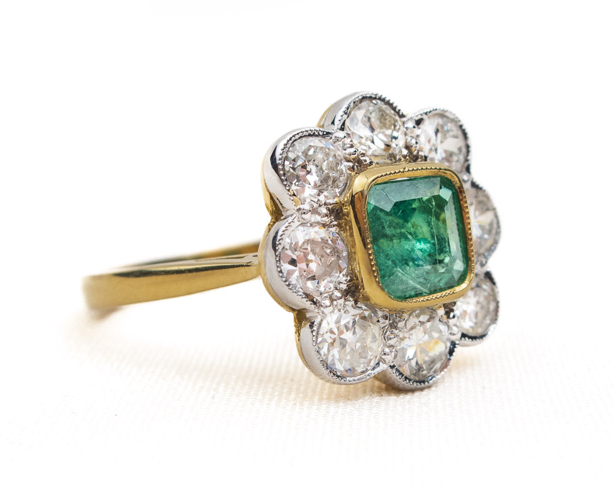 Edwardian Emerald Halo Ring - ON HOLD