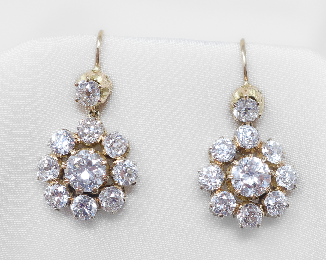 Victorian Diamond Halo Earrings