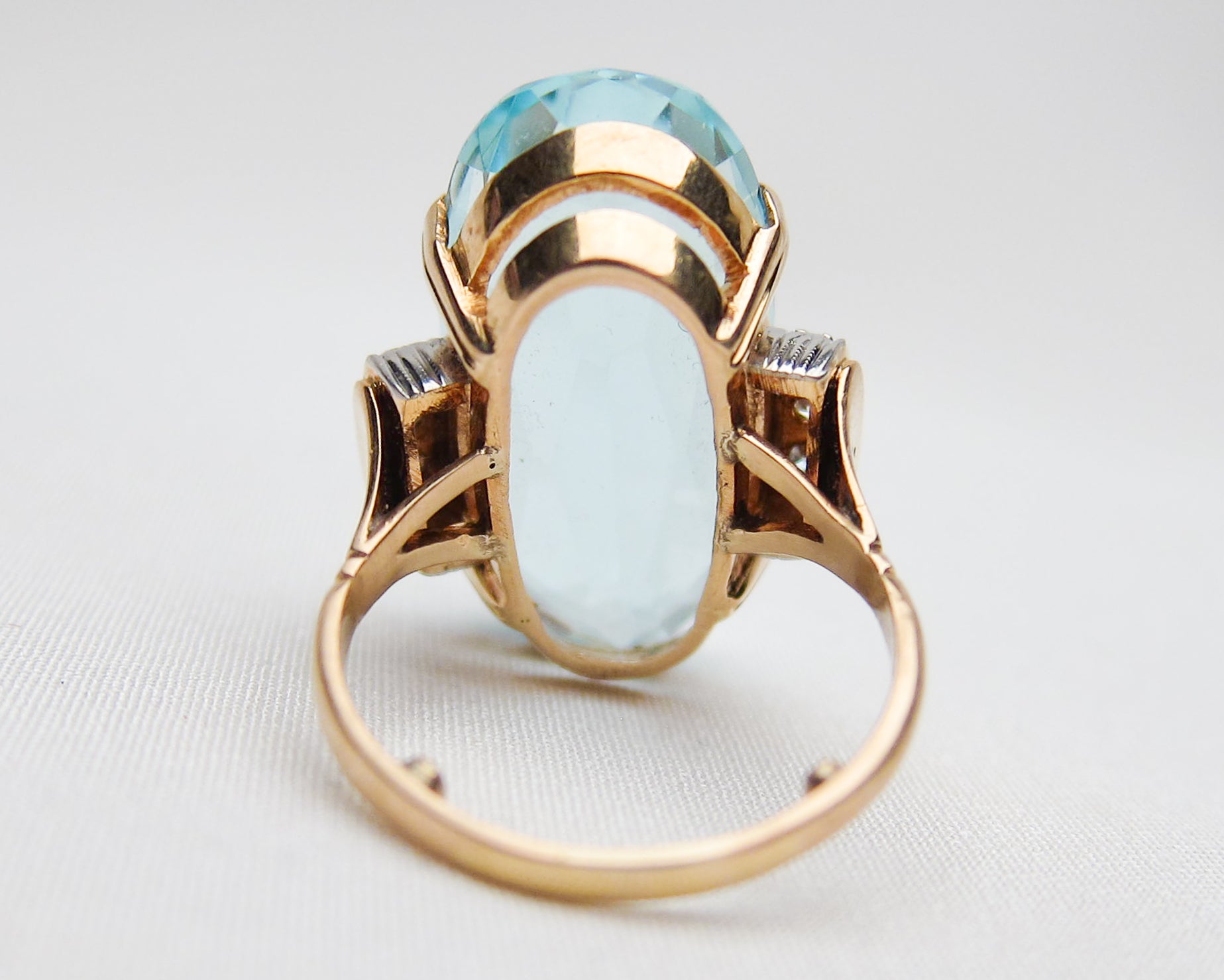 Retro Aquamarine Cocktail Ring