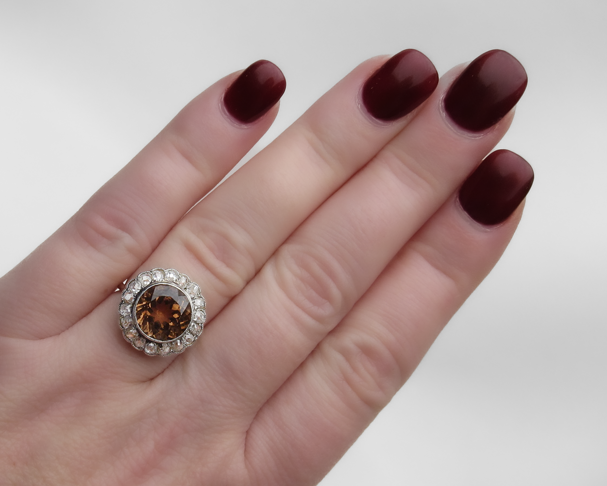 Edwardian Tourmaline & Diamond Halo Ring