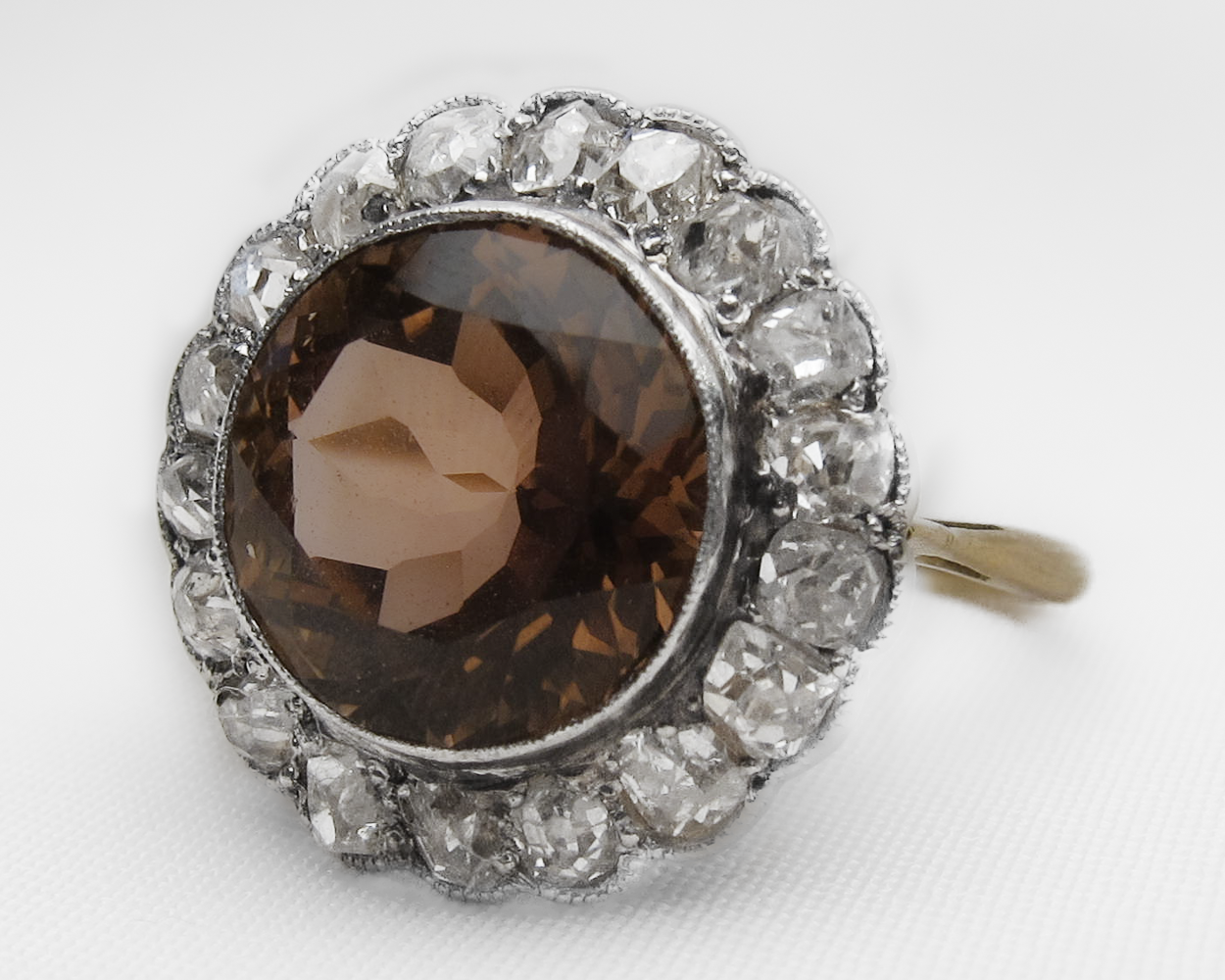 Edwardian Tourmaline & Diamond Halo Ring