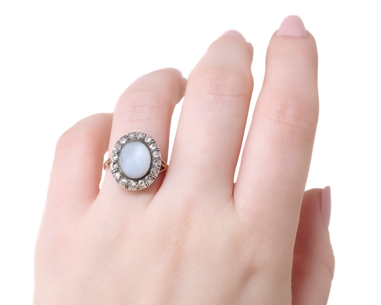 Victorian Star Sapphire Halo Ring
